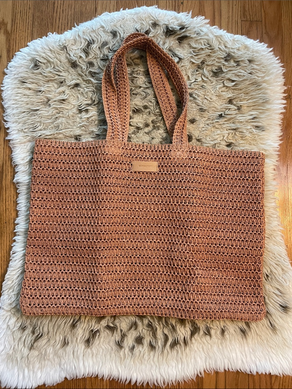 Burberry Tan Crochet Tote Bag